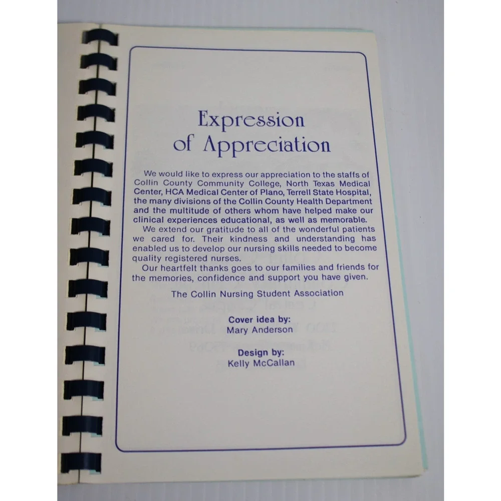 Vintage 1992 Prescriptions For the Pallet Collin County Texas Nursing Cookbook